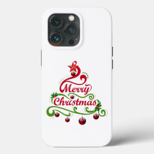 Funda Para iPhone 13 Pro Tipografía elegante y juguetona de árbol de Navida