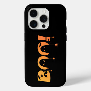 Funda Para iPhone 15 Pro Tipografía espeluznante adorable con murciélagos y
