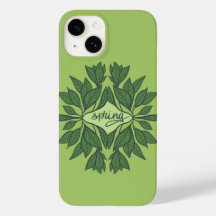 Tipografía estética de las hojas verdes de primave