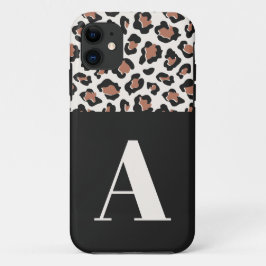 Funda Para iPhone 11 Tipografía inicial de la huella del leopardo terra