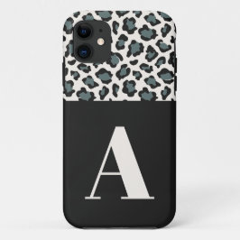Funda Para iPhone 11 Tipografía inicial de Leopard negrita moda moderna