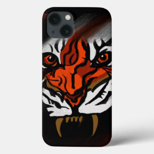 Funda Para iPhone 13 TIRA naranja Y NEGRA