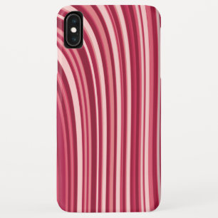 Funda Para iPhone XS Max Tiras curvadas en rojo y blanco