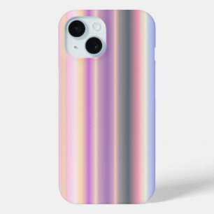 Funda Para iPhone 15 Tiras de Arcoíris Pastel - Patrón