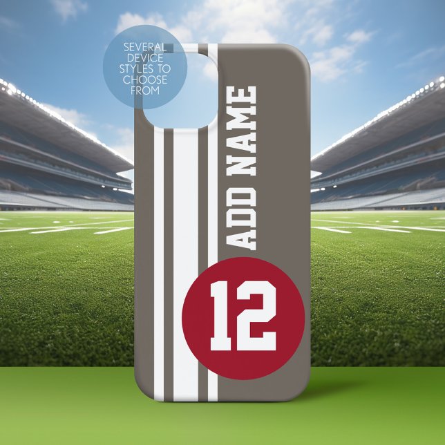 Funda De Case-Mate Para iPhone Tiras de Carreras automática con número y nombre (Personalized Phone Case with A sporty Design)