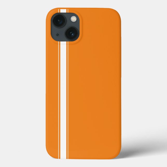 Funda De Case-Mate Para iPhone Tiras de Carreras naranja (Reverso)
