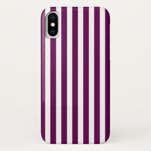 Funda Para iPhone X Tiras de ciruela y de caramelo blanco