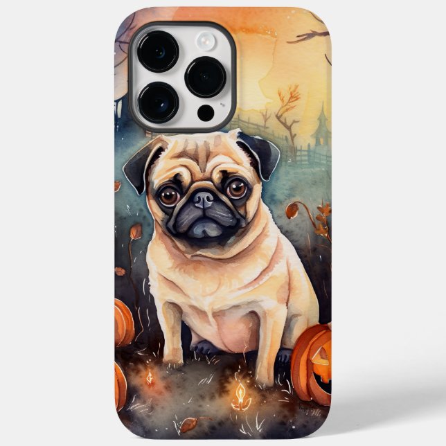 Funda De Case-Mate Para iPhone Tiras de Halloween con calabazas aterradoras (Reverso )