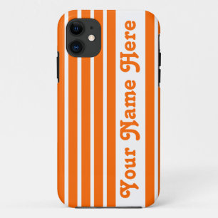 Funda Para iPhone 11 Tiras de Safari Tangerine con nombre