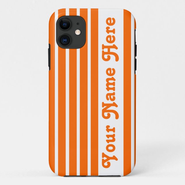 Funda De Case-Mate Para iPhone Tiras de Safari Tangerine con nombre (Reverso)