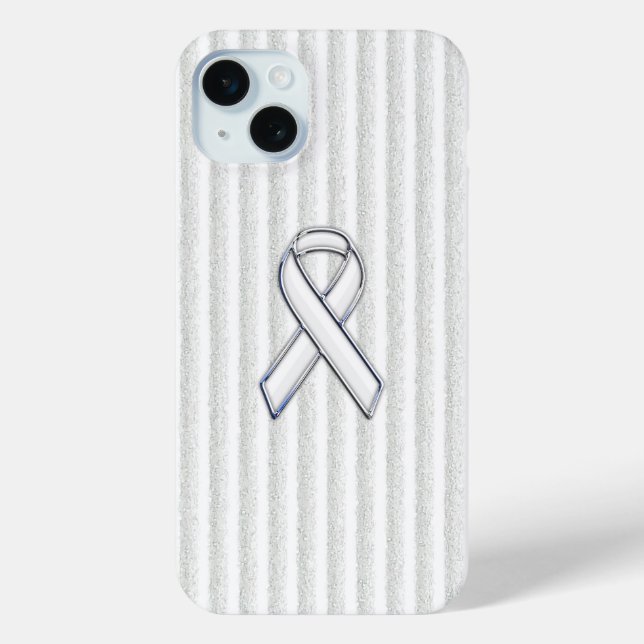 Funda De Case-Mate Para iPhone Tiras de sensibilización blancas sobre la cinta bl (Reverso )