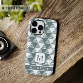 Funda Para iPhone 14 Pro Max De Case-Mate Tiras de triángulo gris blanco personalizado Geomé