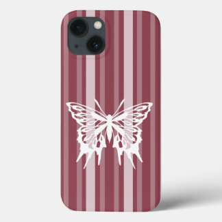 Funda Para iPhone 13 Tiras victorianas oscuras Rosas con mariposa