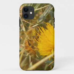 Funda Para iPhone 11 Tistle de abejas y estrellas (Centaurea solstitial