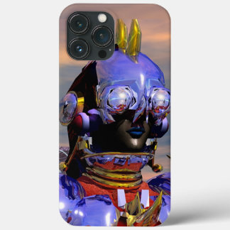 Funda Para iPhone 13 Pro Max TITAN CYBORG PORTRAIT Ciencia Ficción Azul ,Scifi