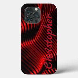 Funda Para iPhone 13 Pro titanio pulido rojo y negro radial y metálico