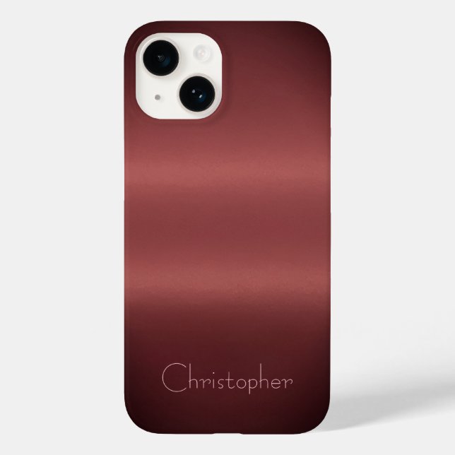Funda De Case-Mate Para iPhone Titanio rojo oscuro Acero inoxidable Impresión iph (Reverso )