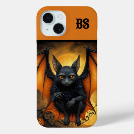 Funda Para iPhone 15 Tocante murciélago lindo de Halloween disfrazado