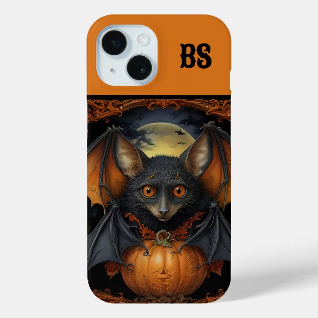 Funda De Case-Mate Para iPhone Tocante murciélago lindo de Halloween disfrazado (Reverso )