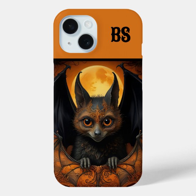 Funda De Case-Mate Para iPhone Tocante murciélago lindo de Halloween disfrazado (Reverso )