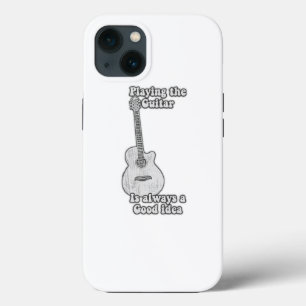 Funda Para iPhone 13 Tocar la guitarra es siempre una buena idea. B y W