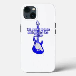 Funda Para iPhone 13 Todo lo que necesito es amor y tocar la guitarra