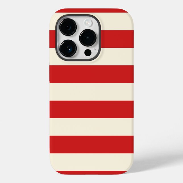 Funda De Case-Mate Para iPhone Tofu Cream Postbox Red Strips (Reverso )
