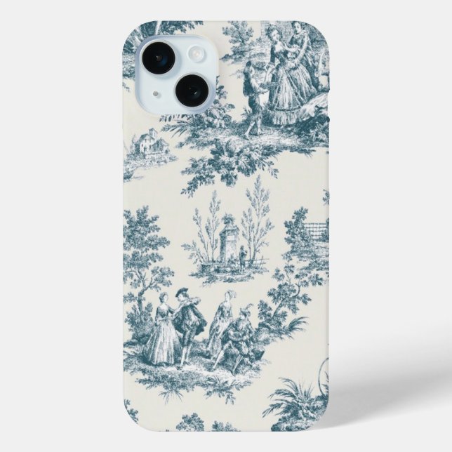 Funda De Case-Mate Para iPhone Toile de jouy sage verde elegante (Reverso )