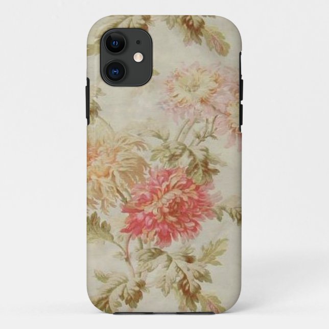 Funda De Case-Mate Para iPhone Toile floral francés antiguo (Reverso)