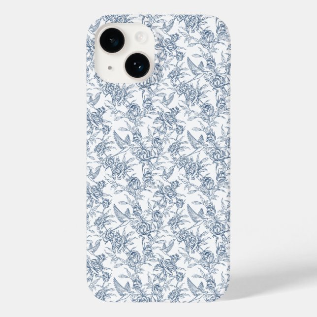 Funda De Case-Mate Para iPhone Toile Francés Azul (Reverso )