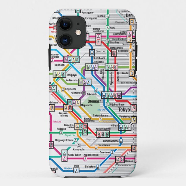FUNDA DE Case-Mate PARA iPhone TOKYO METRO MAP (Reverso)