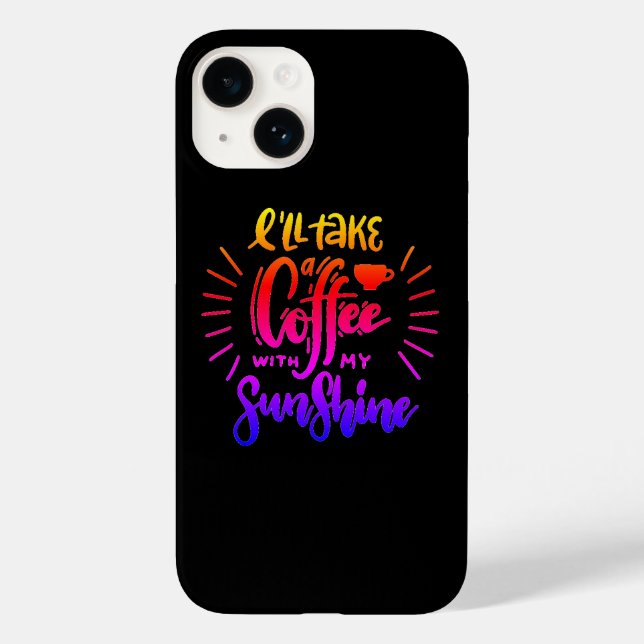 Funda De Case-Mate Para iPhone Tomaré un café con mi sol (Reverso )