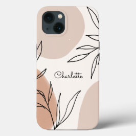 Funda Para iPhone 13 Tono botánico de la tierra salpicado con nombre