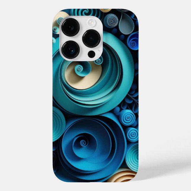 Funda De Case-Mate Para iPhone Tonos azules 3D (Reverso )