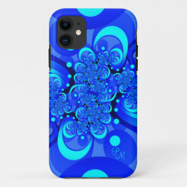 Funda Para iPhone 11 Tonos azules, modernidad abstracta de las iniciati