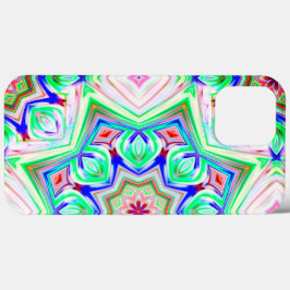 Funda Para iPhone 13 Pro Max Tonos azules y rojos ocho puntos estrella caleidos