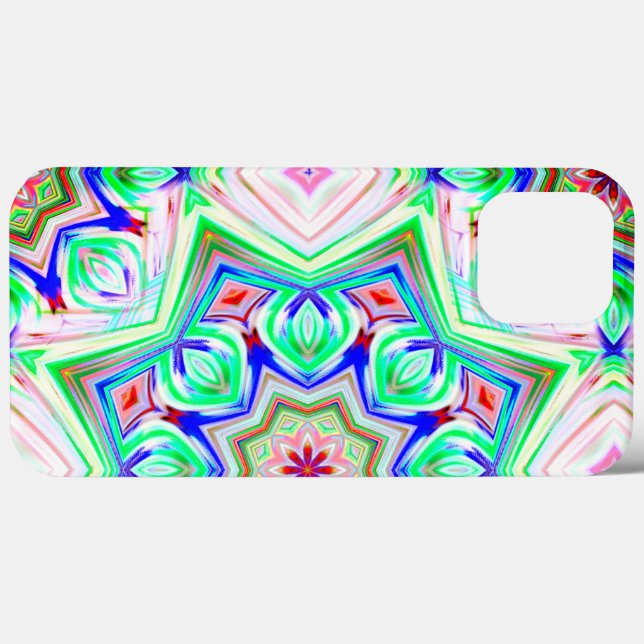 Funda De Case-Mate Para iPhone Tonos azules y rojos ocho puntos estrella caleidos (Reverso  (Horizontal))