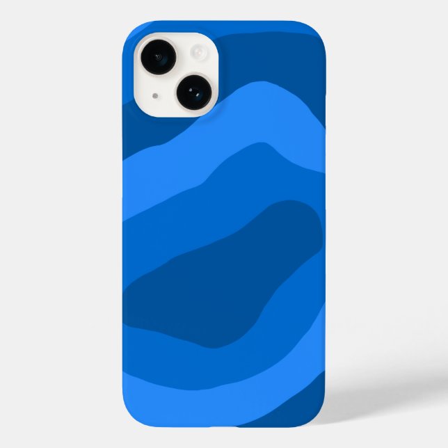 Funda De Case-Mate Para iPhone tonos de arte abstracto azul (Reverso )