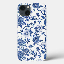Funda Para iPhone 13 Tonos de Chinoiserie azul