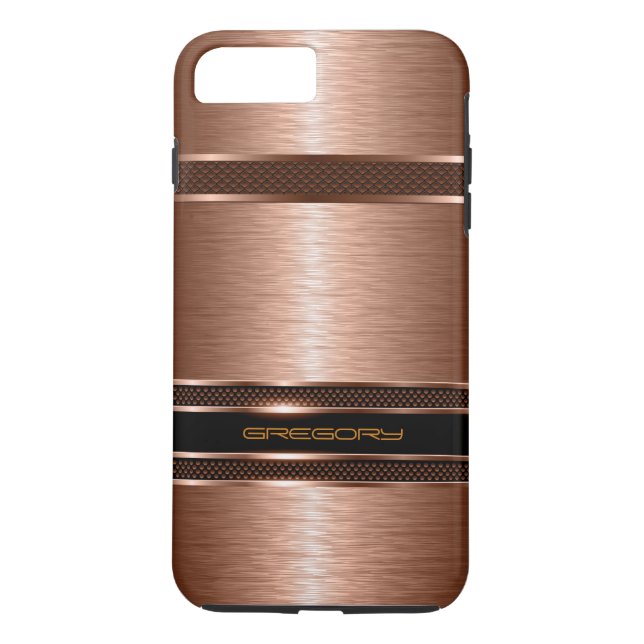 Funda De Case-Mate Para iPhone Tonos de cobre marrones simples Aspecto metálico (Reverso)