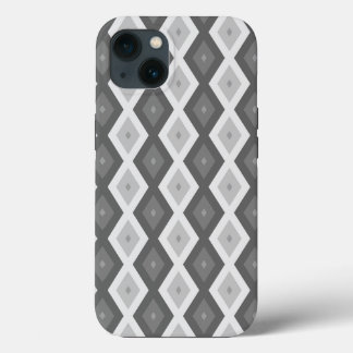 Funda Para iPhone 13 Tonos de patrón de diamante gris Funda-Mate iPhone