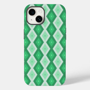 Funda Para iPhone 14 De Case-Mate Tonos de patrón de diamante verde
