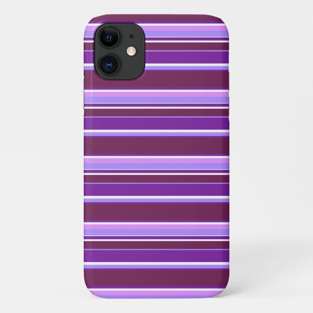 Funda De Case-Mate Para iPhone Tonos de rayas violetas (Reverso)