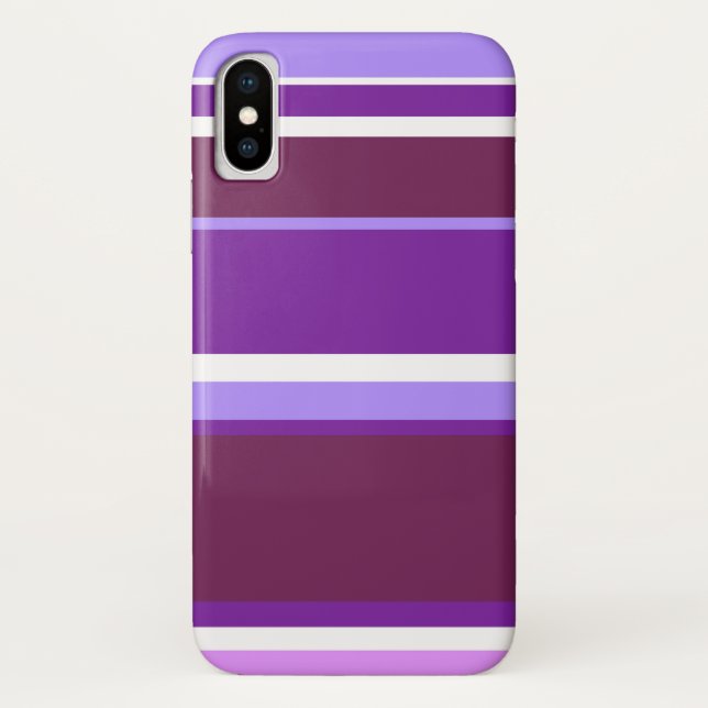 Funda De Case-Mate Para iPhone Tonos de rayas violetas (Reverso)