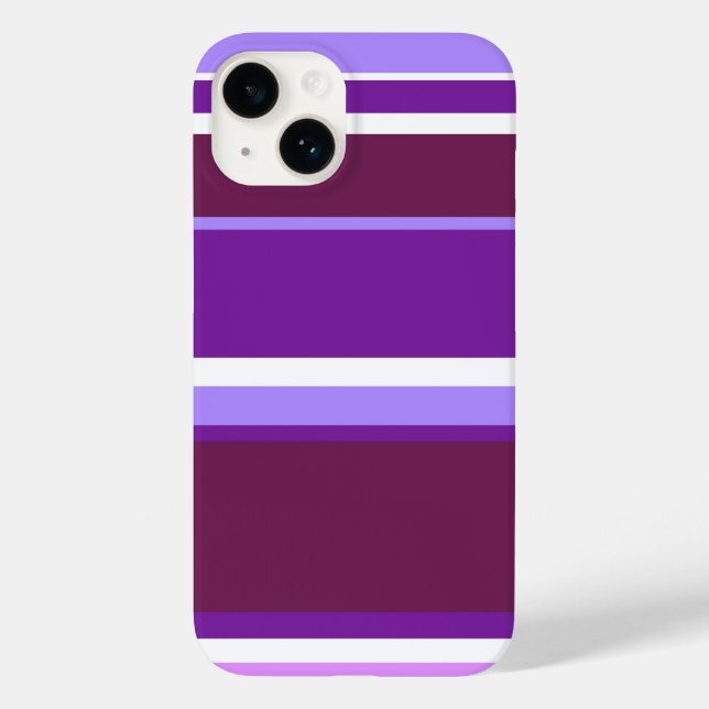 Funda De Case-Mate Para iPhone Tonos de rayas violetas (Reverso )
