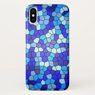 Funda Para iPhone X Tonos de vidrio manchado azul por Shirley Taylor