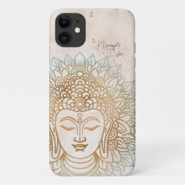 Funda Para iPhone 11 Tonos neatrales tranquilos y buddha tibetano dorad
