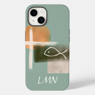 Funda Para iPhone 14 De Case-Mate Tonos tierra cruz y arte minimalista de peces