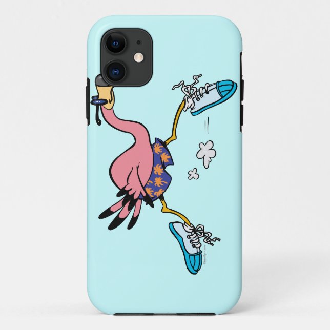 Funda De Case-Mate Para iPhone tonto lindo jogging flamingo (Reverso)