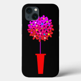 Funda Para iPhone 13 Topiaria de pompón de margarita rosa